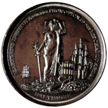 A 1853 prize medal from a Maryland Institue Exhibition