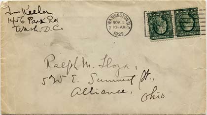 William M. Keeler envelope